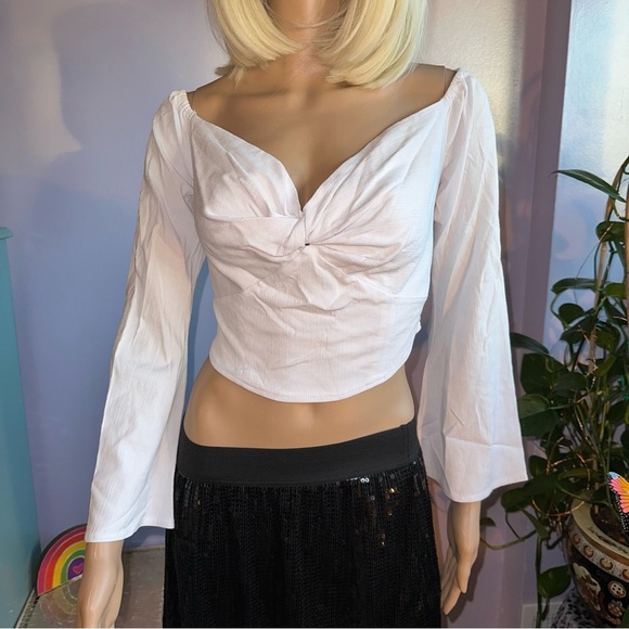 Free People bell sleeves crop top - Picture 4 of 12